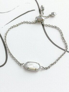 ✨Kendra Scott✨ Elaina Silver Adjustable Chain Bracelet Ivory Pearl